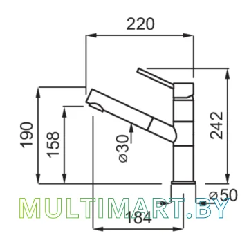 Смеситель Elleci Reno M73 Titanium (MMKREN73) картинка 2